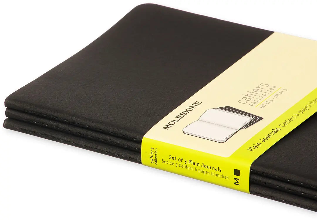 MOLESKINE Notizheft Cahier A5 497-0 blanko, schwarz 3 Stück