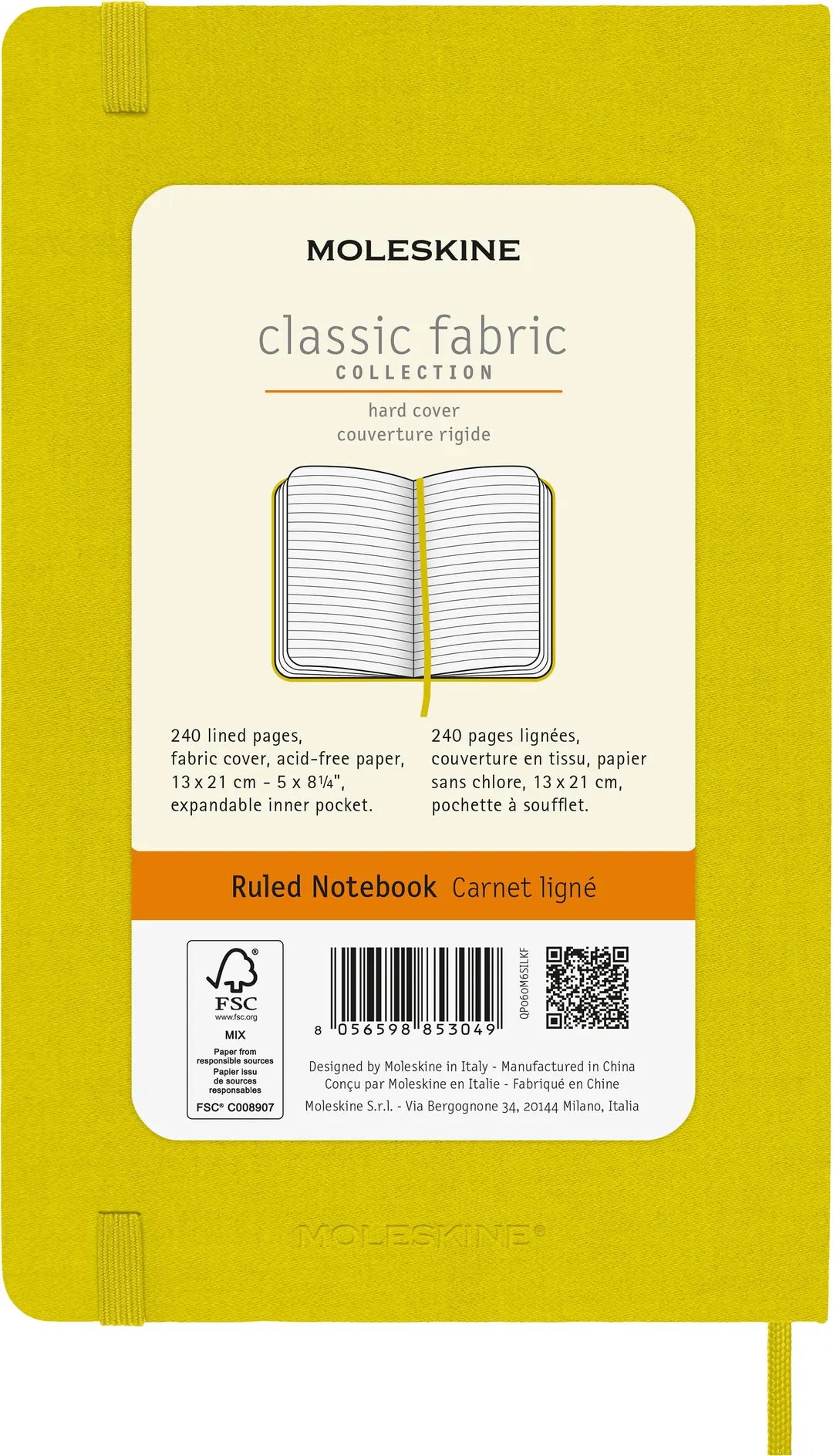 MOLESKINE Notizbuch Color 13x21cm 56598853049 gelb, liniert, 192 Blatt, HC