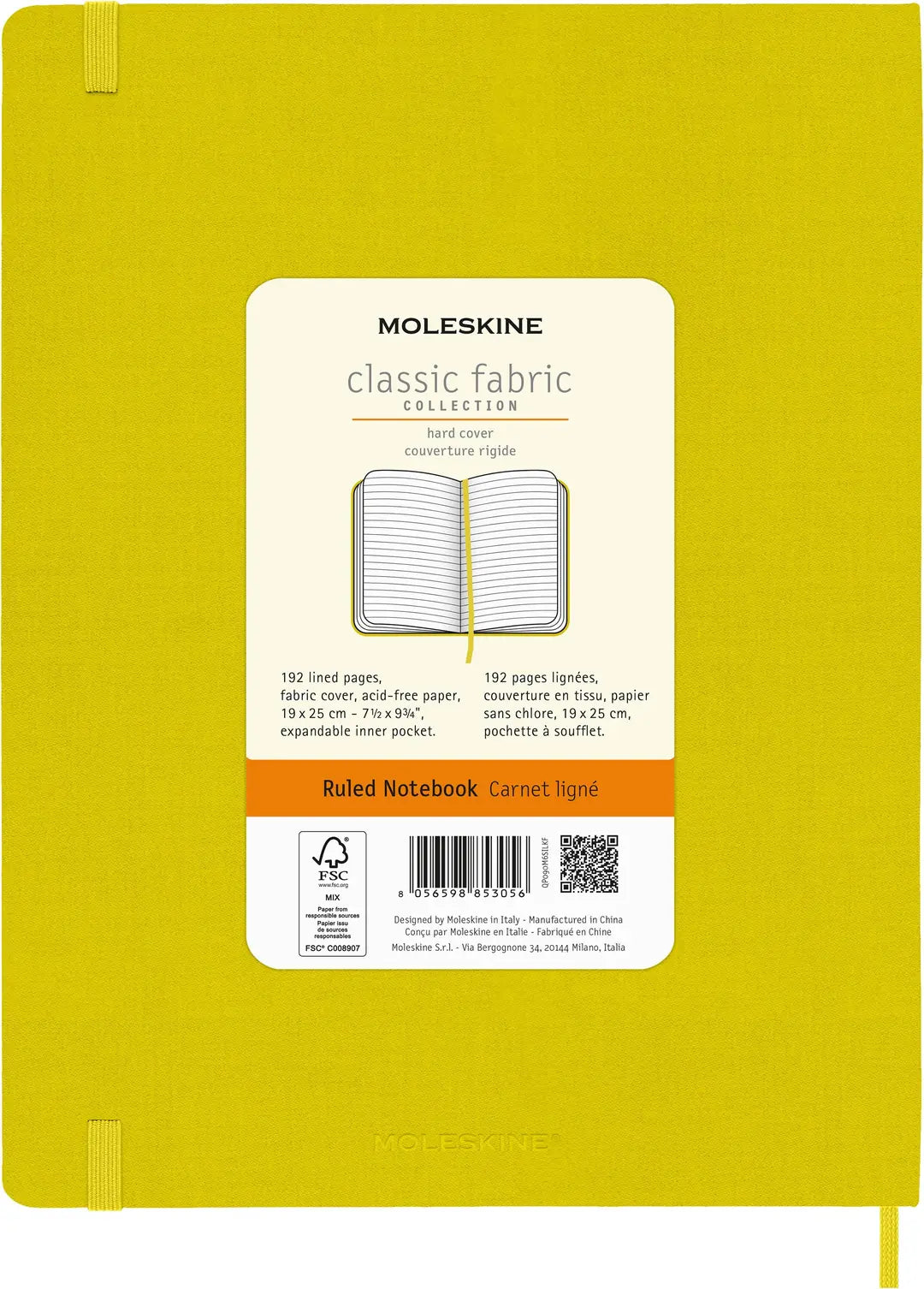 MOLESKINE Notizbuch Color 25x19cm 56598853056 gelb, liniert, 192 Blatt, HC