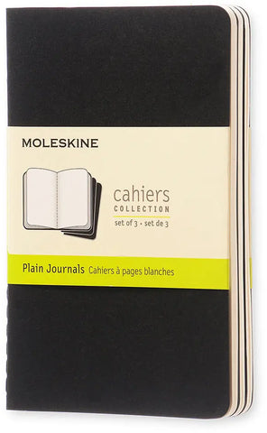 MOLESKINE Notizheft Cahier A6 704918 blanko, schwarz 3 Stück