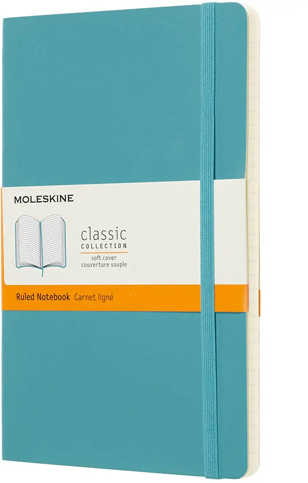 MOLESKINE Notizbuch L/A5 715505 liniert, SC, Riff Blau