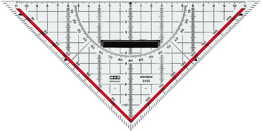 M+R Geometriedreieck 22cm 23250100 abnehmbarer Griff, rot