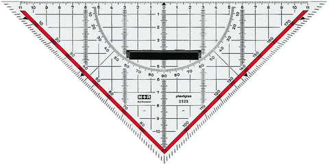 M+R Geometriedreieck 22cm 23250100 abnehmbarer Griff, rot