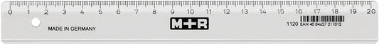 M+R Schullineal,schmal 20cm 711200000 klar, Skala Kunststoff