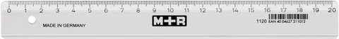 M+R Schullineal,schmal 20cm 711200000 klar, Skala Kunststoff