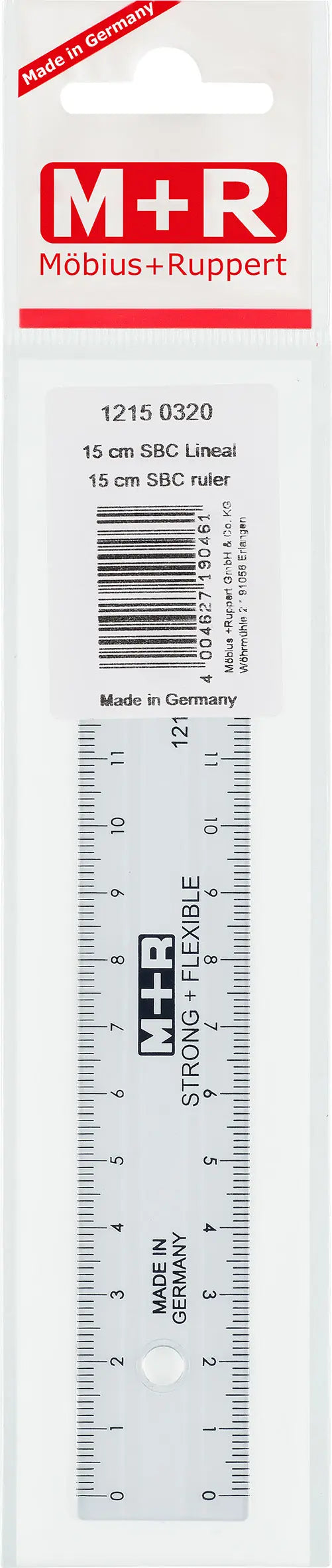 M+R Universallineal 15cm 712150320 glasklar, bruchfest