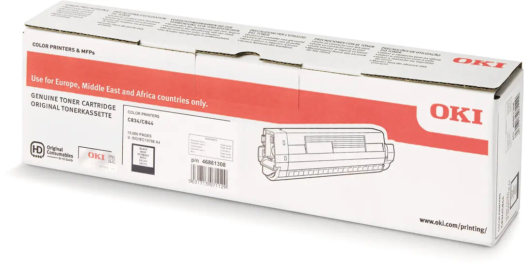 OKI Toner schwarz 46861308 C834/844 10'000 Seiten