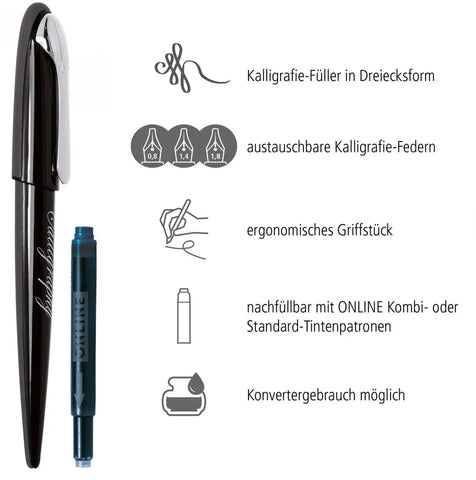 ONLINE Füllhalter Set Air 10010 Black