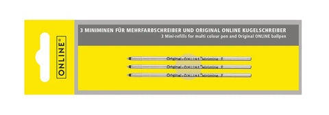 ONLINE Kugelschreiber-Minen M 40012/3 Black 3 Stück