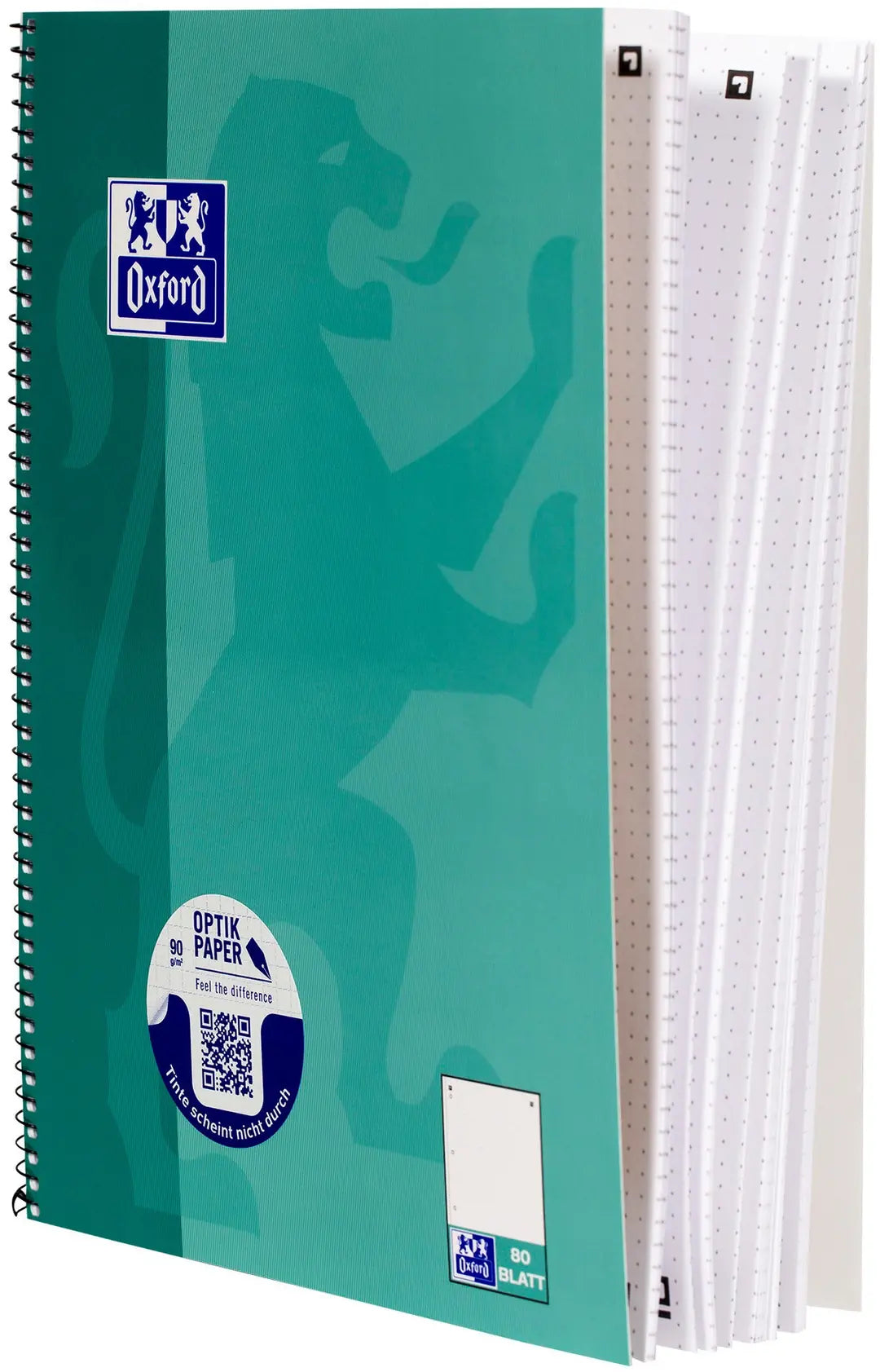 OXFORD Collegeblock SCRIBZEE A4+ 400132378 dotted, grünblau 80 Blatt