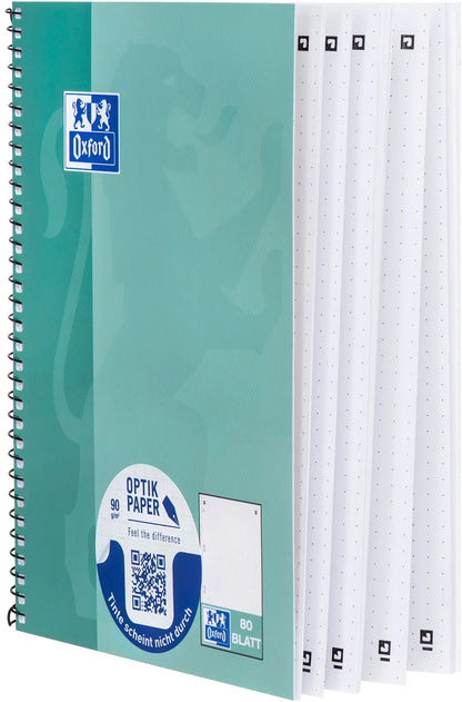 OXFORD Collegeblock SCRIBZEE A5+ 400132392 dotted, grünblau 80 Blatt