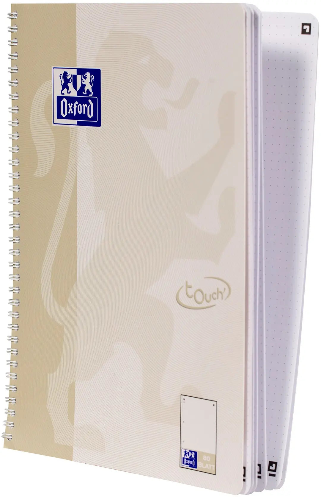 OXFORD Collegeblock TOUCH A4+ 400132395 dotted, light stone 80 Blatt
