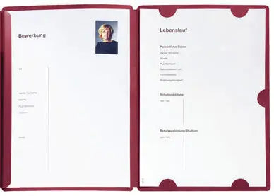 PAGNA Bewerbungsmappe Select 22016-01 rot 3-teilig 3 Stück
