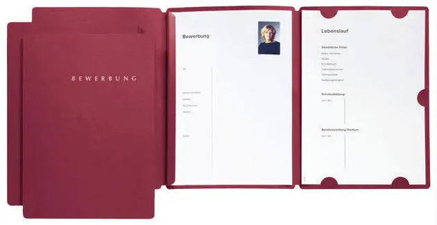 PAGNA Bewerbungsmappe Select 22016-01 rot 3-teilig 3 Stück
