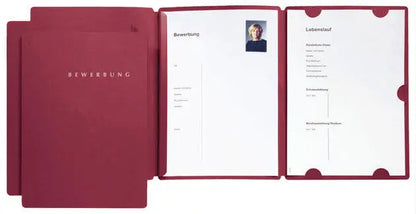 PAGNA Bewerbungsmappe Select 22016-01 rot 3-teilig 3 Stück