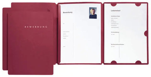 PAGNA Bewerbungsmappe Select 22016-01 rot 3-teilig 3 Stück