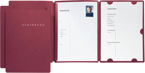 PAGNA Bewerbungsmappe Select 22016-01 rot 3-teilig 3 Stück