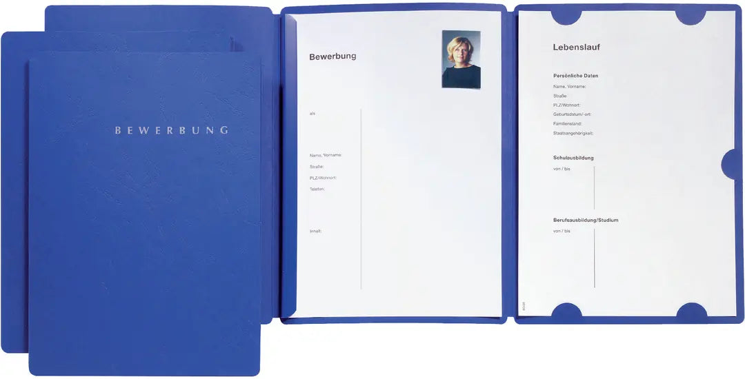 PAGNA Bewerbungsmappe Select 22016-02 blau 3-teilig 3 Stück