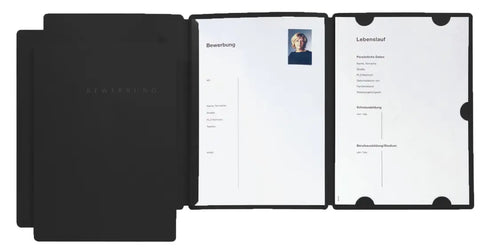 PAGNA Bewerbungsmappe Select A4 22016-04 schwarz 3-teilig 3 Stück