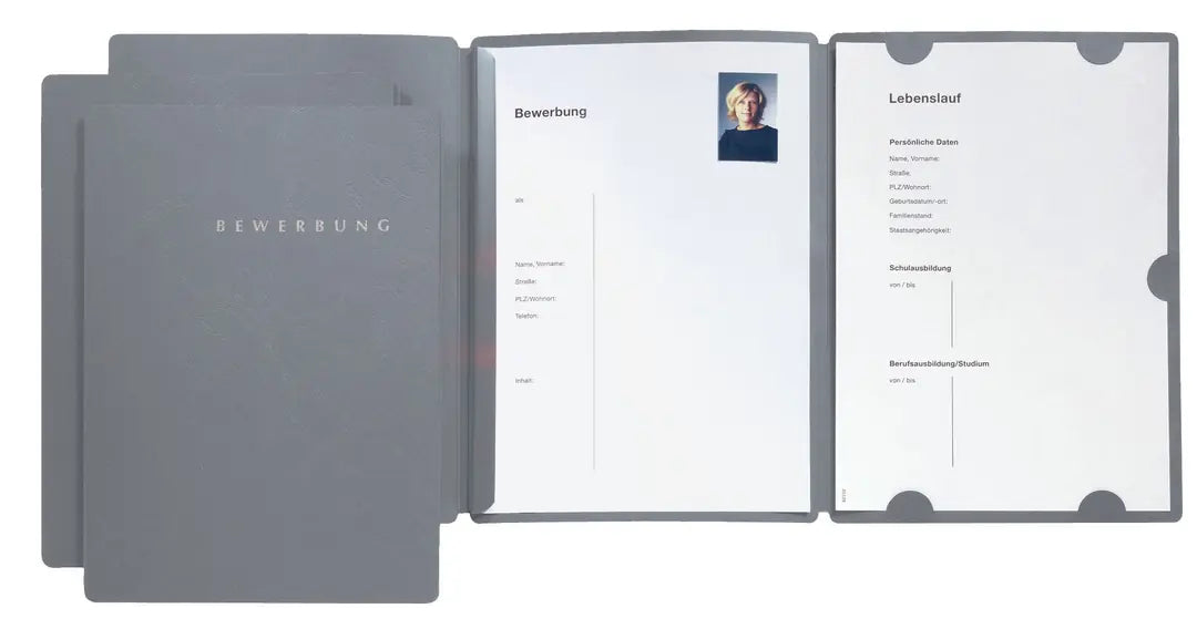 PAGNA Bewerbungsmappe Select A4 22016-06 grau 3-teilig 3 Stück
