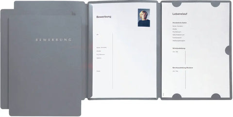 PAGNA Bewerbungsmappe Select A4 22016-06 grau 3-teilig 3 Stück