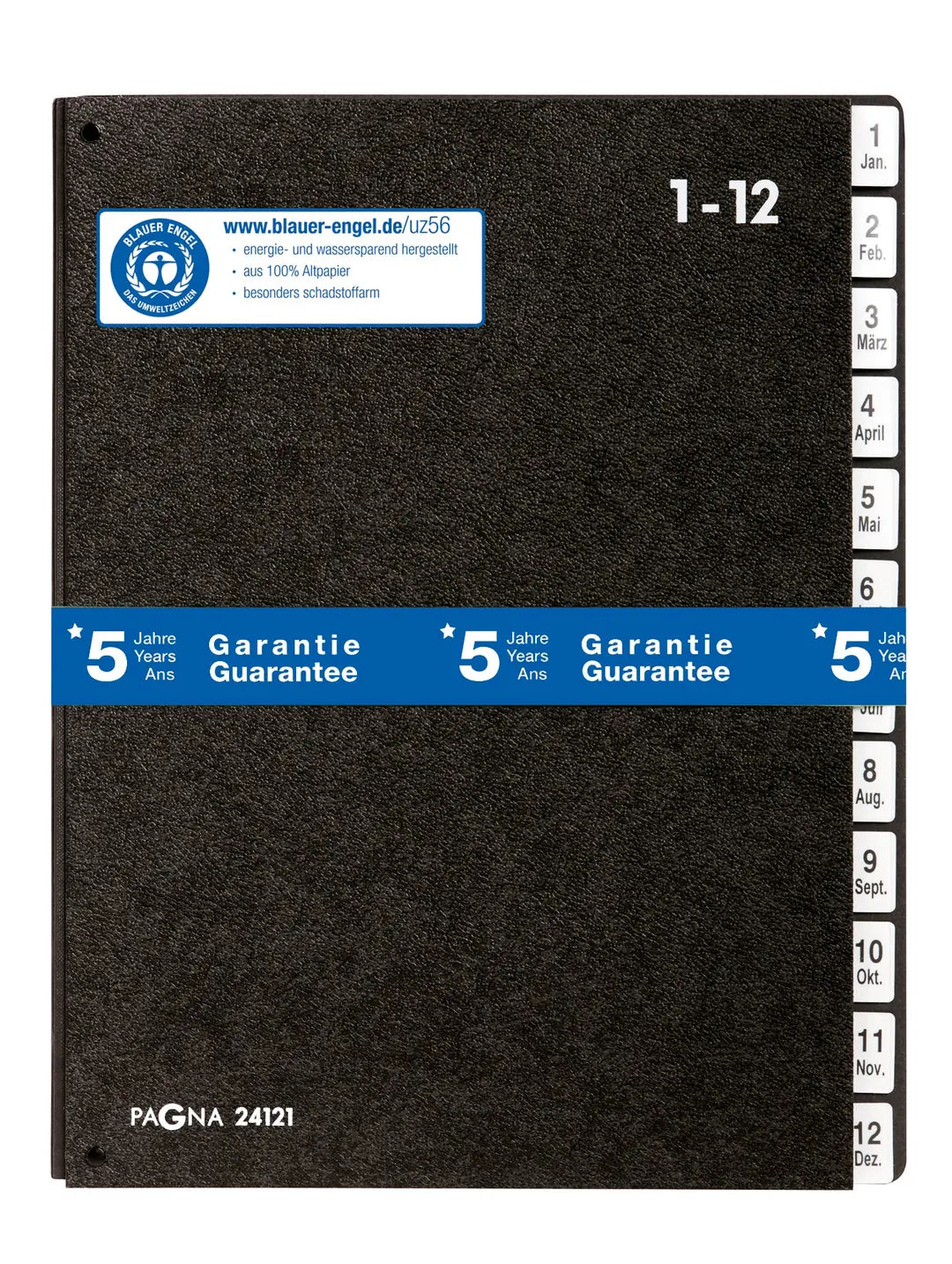 PAGNA Pultmappe A4 24121-04 schwarz 1-12/Jan-Dez