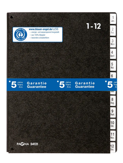 PAGNA Pultmappe A4 24121-04 schwarz 1-12/Jan-Dez