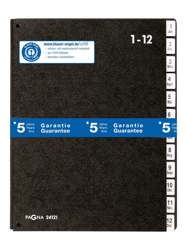 PAGNA Pultmappe A4 24121-04 schwarz 1-12/Jan-Dez