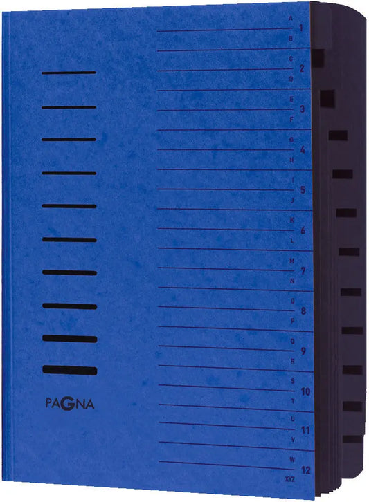 PAGNA Ordnungsmappe A4 24122/02 blau 12 Fächer