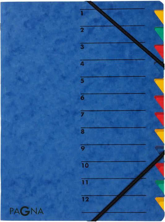 PAGNA Fächermappe EASY A4 24131-02 blau 12 Fächer