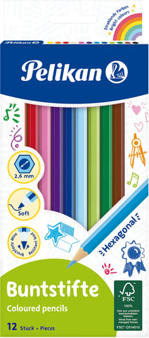 PELIKAN Buntstifte sechseckig 724005 12 Farben