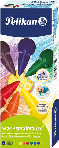 PELIKAN Wachsmalmäuse Falschachtel 804073 6 Stück ass.