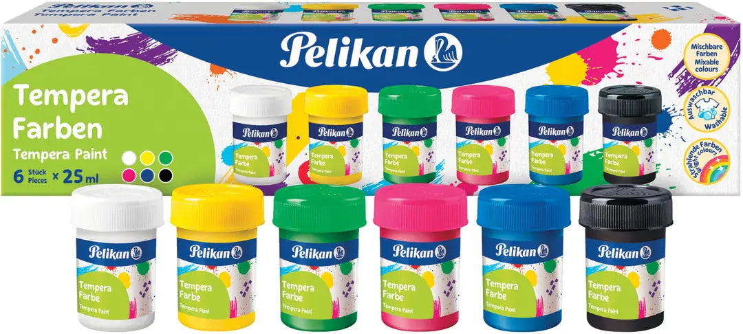 PELIKAN Temperafarbe Grundfarben 25ml 804882 6 Farben ass.