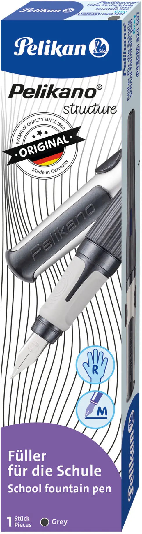 PELIKAN Füllhalter Structure M 824507 grau, Rechtshänder