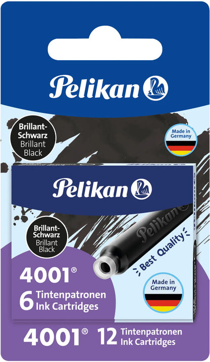 PELIKAN Tintenpatrone TP/6/2/B schwarz 12 Stück, Blister