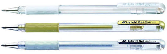 PENTEL Roller Hybrid Gel Grip 1.0mm K230M3XZW gold, silber, weiss