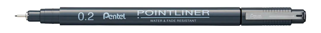PENTEL Fineliner Pigment 0.2 mm S20P-2A POINTLINER, schwarz