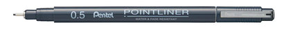 PENTEL Fineliner Pigment 0.5 mm S20P-5N POINTLINER, grau