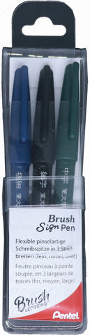 PENTEL Brush Sign Pen XSESP15-3EFM schwarz, 3 Stück