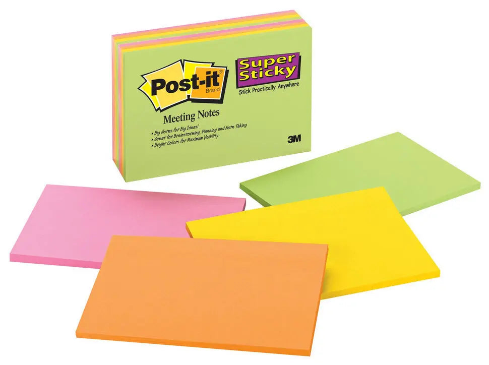 POST-IT Super Sticky Big Notes 4x45Bl. 6445-4SS 4 Farben ass. 152x101mm