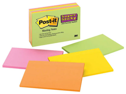 POST-IT Super Sticky Big Notes 4x45Bl. 6445-4SS 4 Farben ass. 152x101mm
