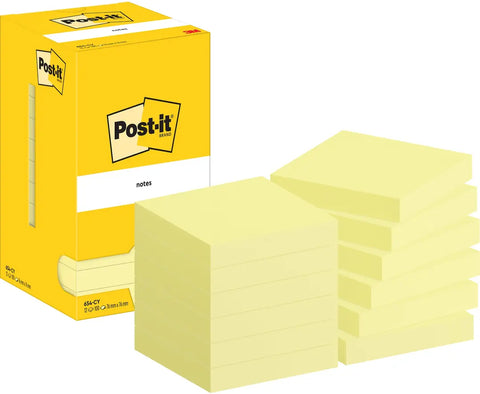 POST-IT Block 76x76mm 654 CY Gelb 12x100 Blatt