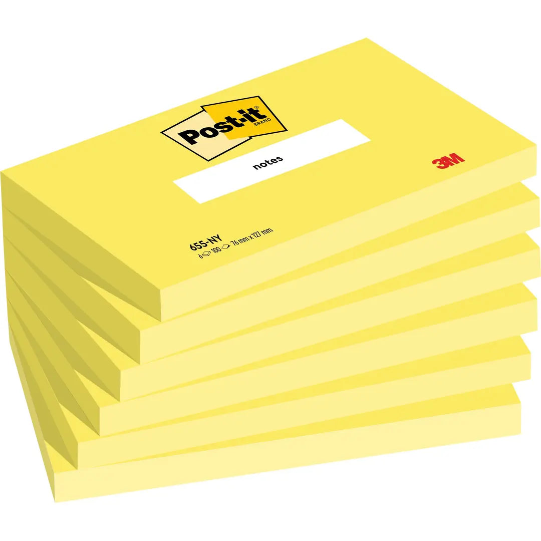 POST-IT Notes 76x127mm 655-NY neongelb 6x100 Blatt