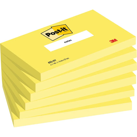 POST-IT Notes 76x127mm 655-NY neongelb 6x100 Blatt