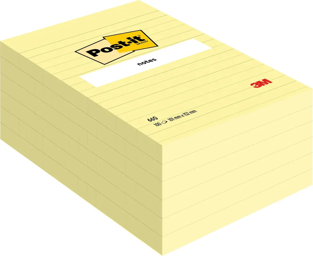 POST-IT Haftnotizen 152x102mm 660Y gelb, 100 Blatt, liniert
