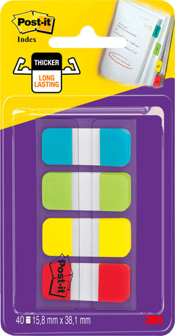 POST-IT Index Strong schmal 16x38mm 676-ALYR 4-farbig 4x10 Stück