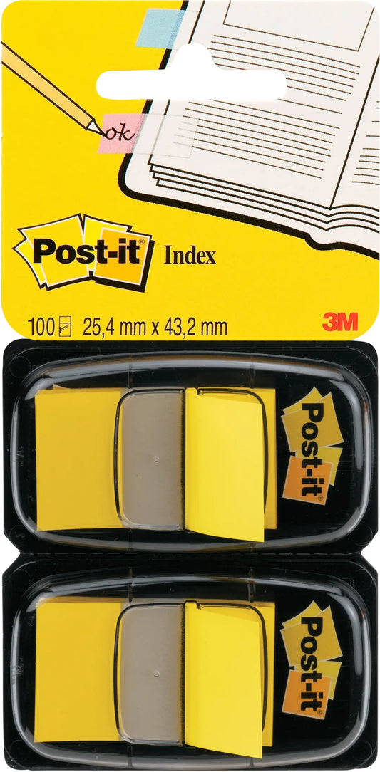 POST-IT Index Tabs 25,4x43,2mm 680-Y2 gelb/50 Tabs 2 Stück