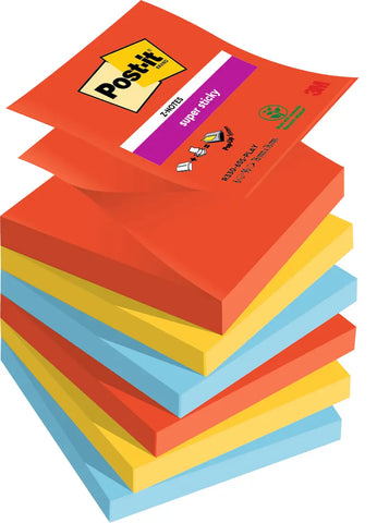 POST-IT Z-Notes Playful 76x76mm R330-6SSPLAY 3-farbig ass. 6x90 Blatt