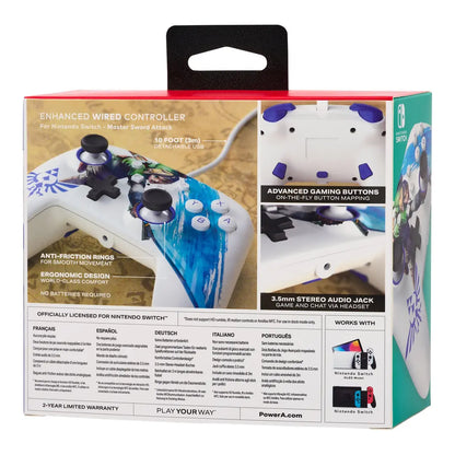 POWER A Enhanced Wired Controller 1526548-01 Master Sword Attack, NSW