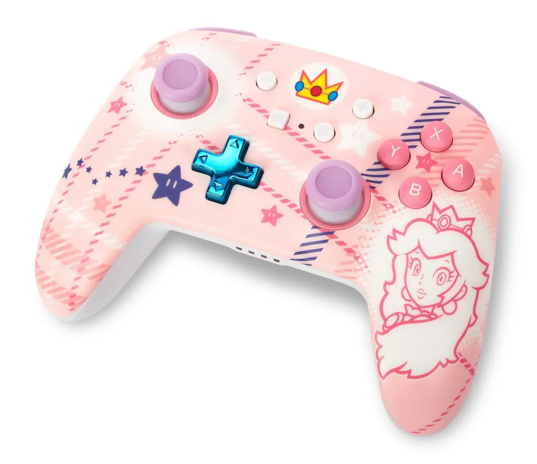 POWER A Enhanced Wireless Ctrl. NSGP025501 NSW, Princess Peach Plaid